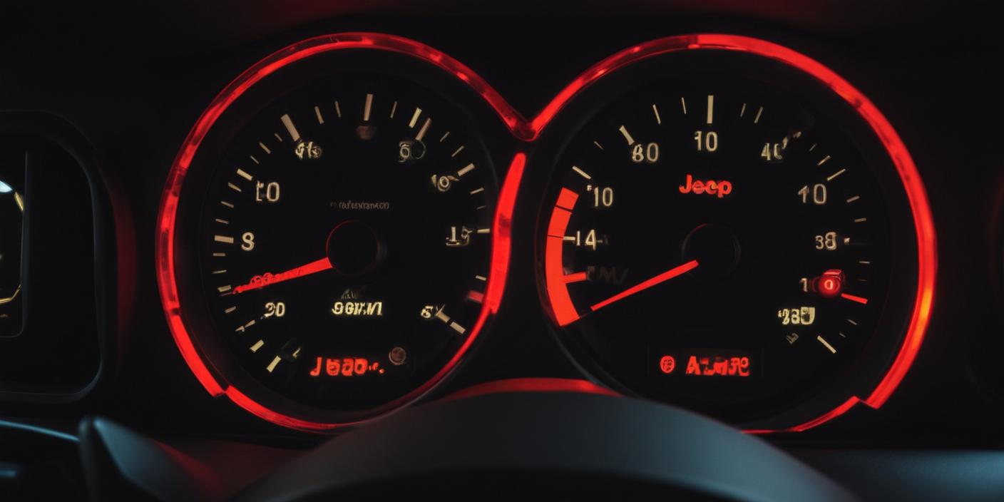 A Jeep Compass dashboard with the A with an exclamation point