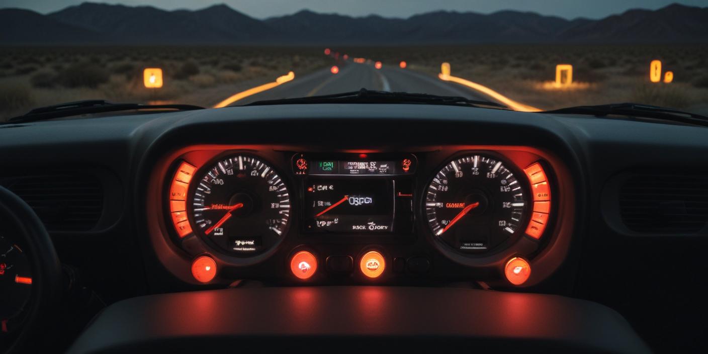 A close-up of a Jeep Wrangler dashboard