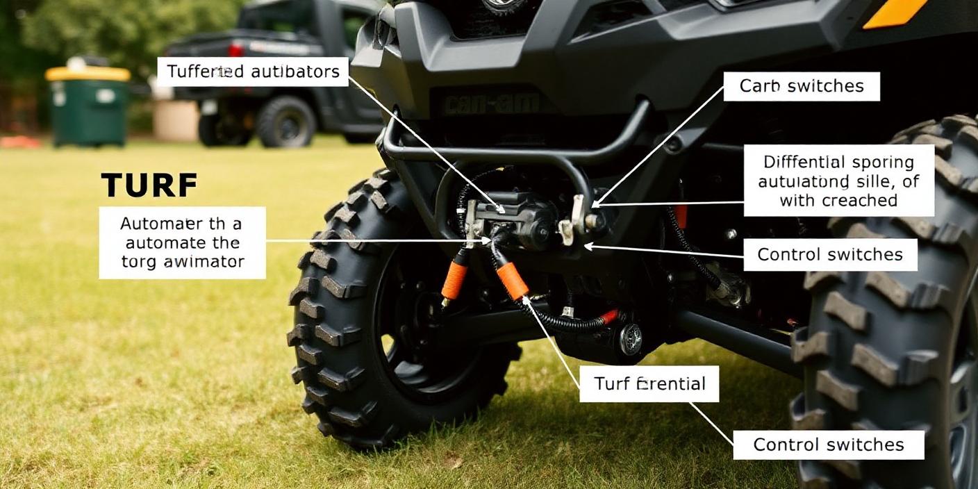 A detailed image showing the Turf Mode actuator on a Can-Am Defender