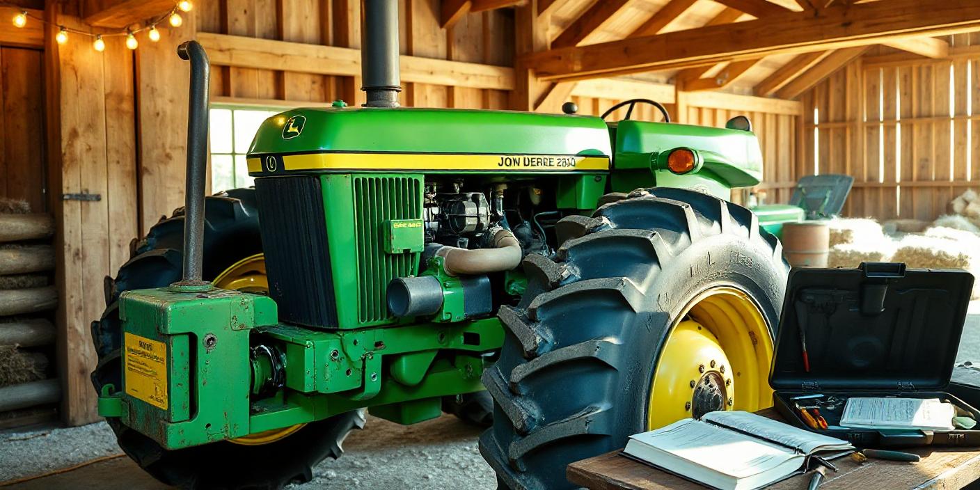a John Deere 2840 tractor in a farm