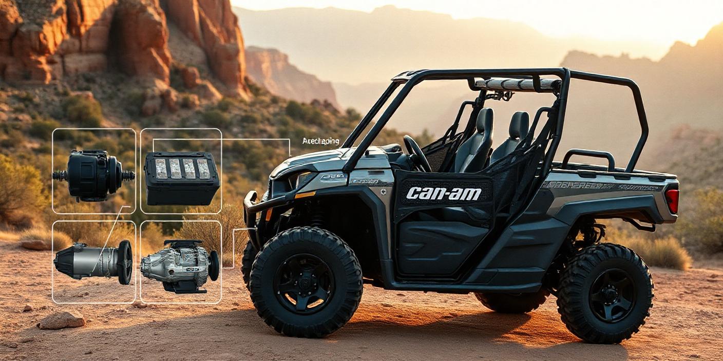 image showcasing a Can-Am Defender HD9 parked on rugged terrain