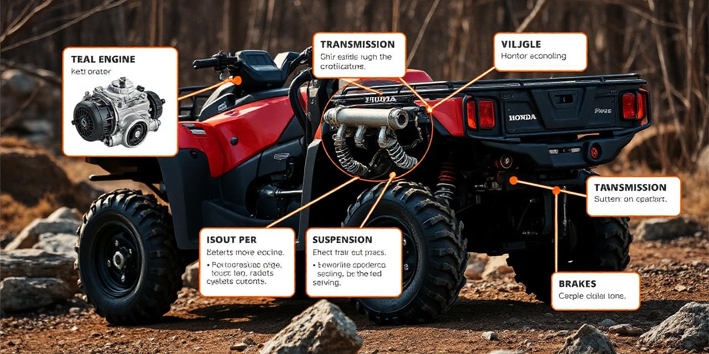 image showing a Honda Pioneer 520 parked on rugged terrain