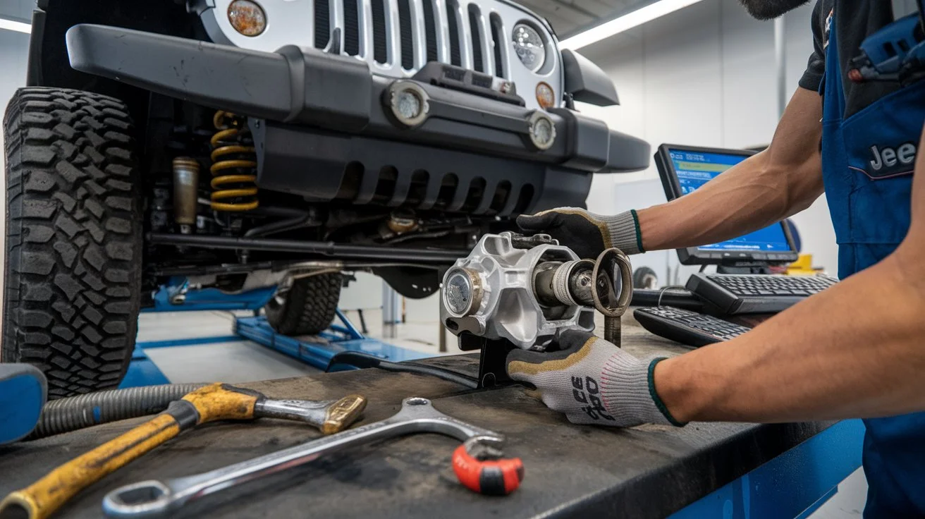 realistic, detailed image of a Jeep with a 6-speed manual transmission